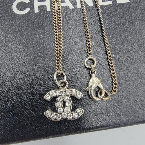 Chanel collana logo strass - collana,